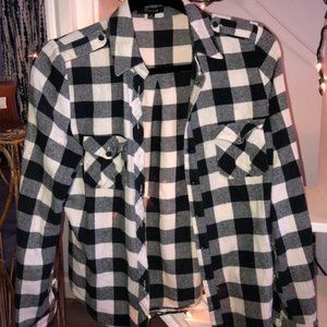 Black and white checkered flannel